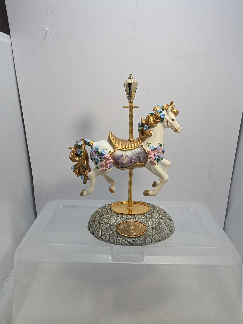 Thomas Kinkade Morning Glory Carousel Horse Figurine Hamilton Collection (Y2)